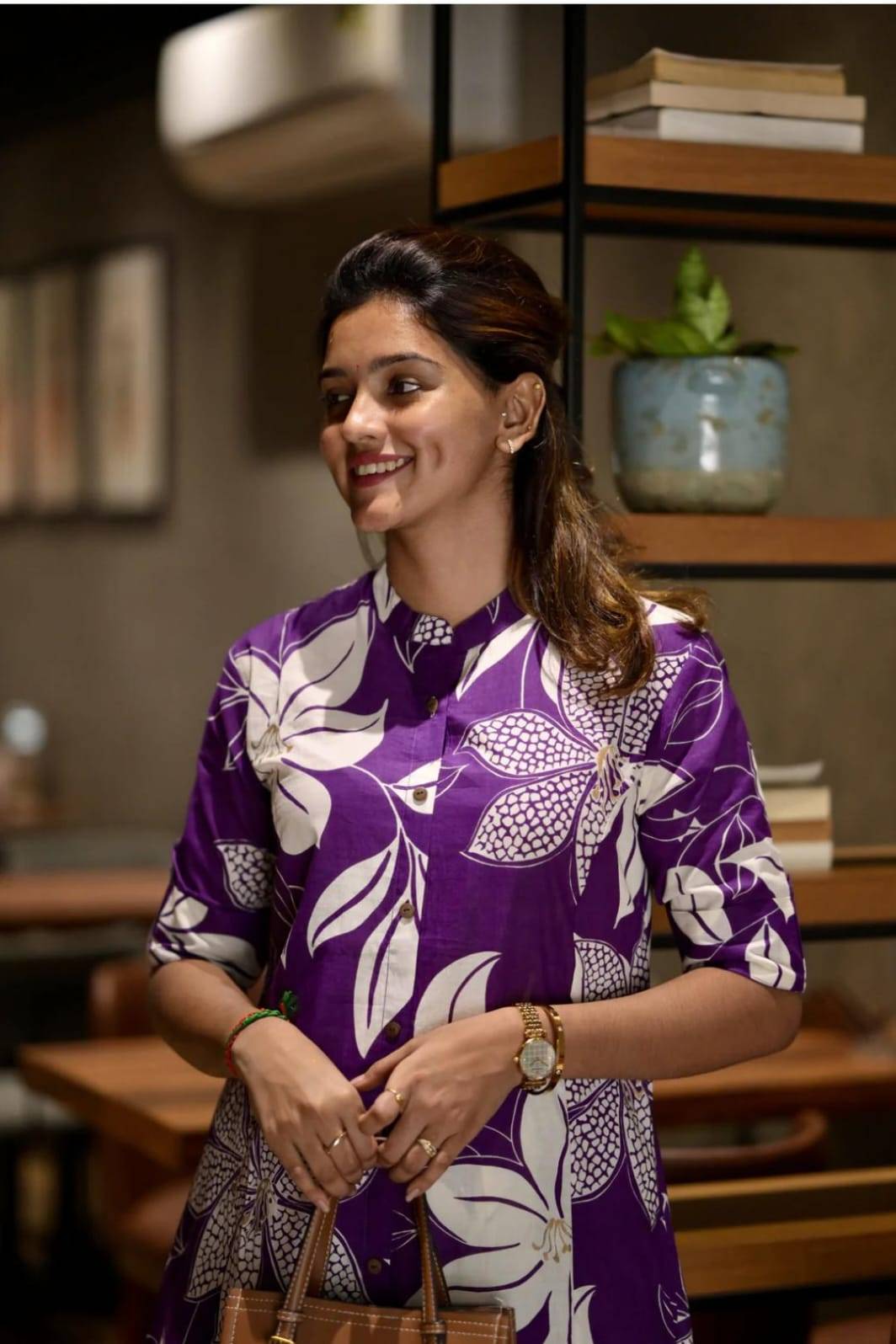 Second image of Purple Floral Kurta Set