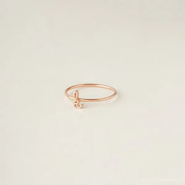 Second image of Minimalist Initial Letter Ring – Personalized Elegance