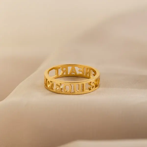 Second image of Personalized Roman Numeral & Name Cut-Out Rings – Elegant Custom Jewelry